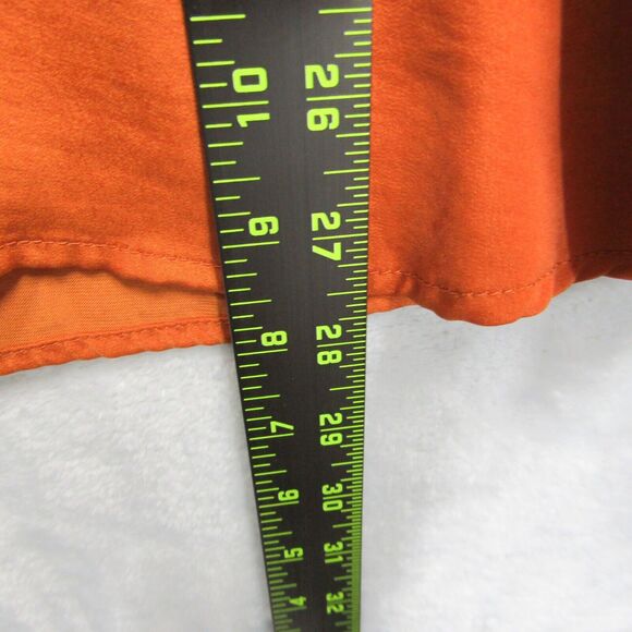 Ava & Viv Satin Blouse Top V-Neck Button Down Long Sleeve Rust Orange 1X - Picture 6 of 9